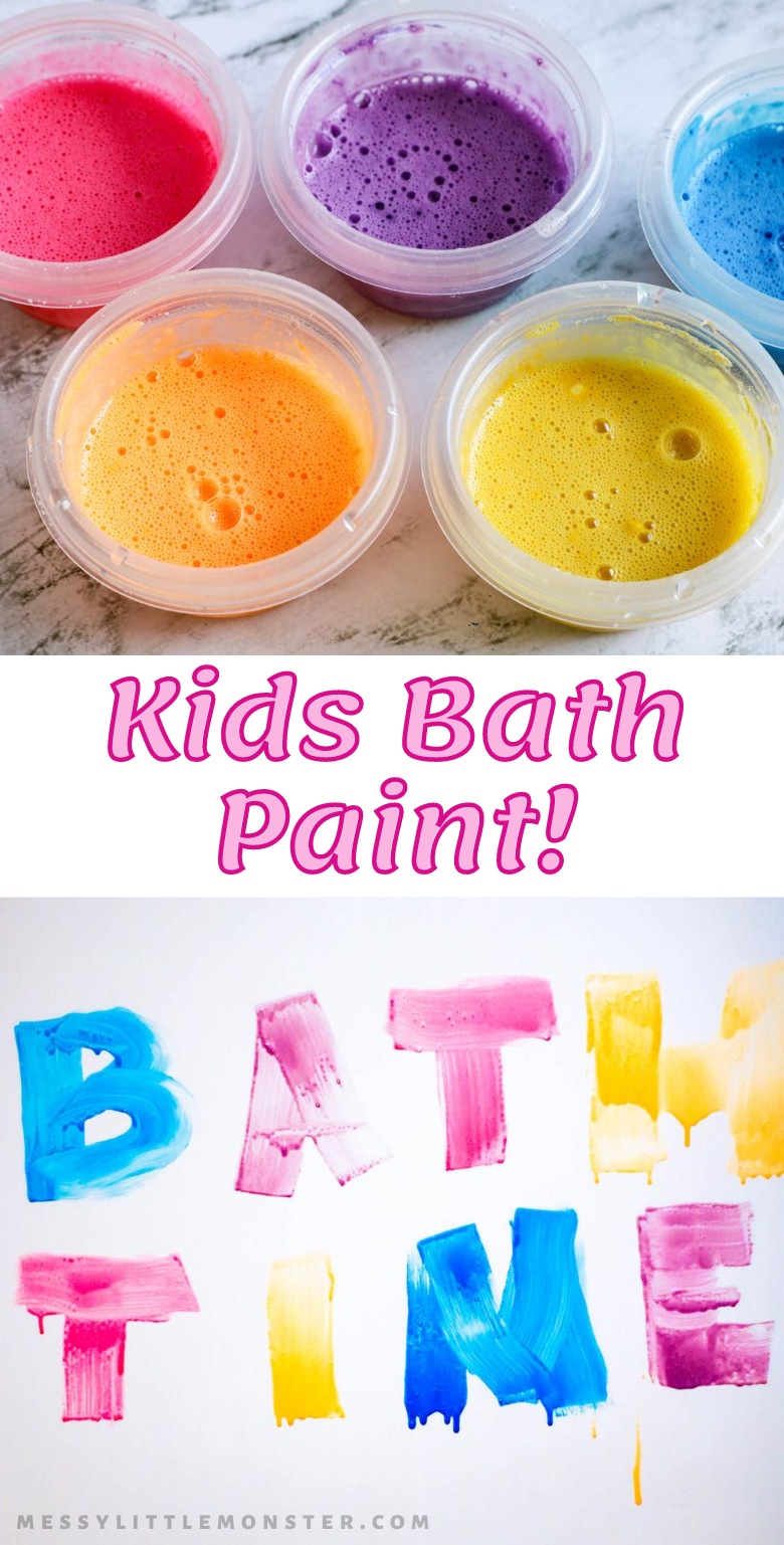 Kids Bath Paint Recipe - Make bathtime even more fun! - Messy Little Monster